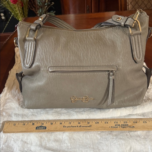Jessica Simpson Gold and Gray Shoulder Bag with Structured Design - Picture 1 of 4